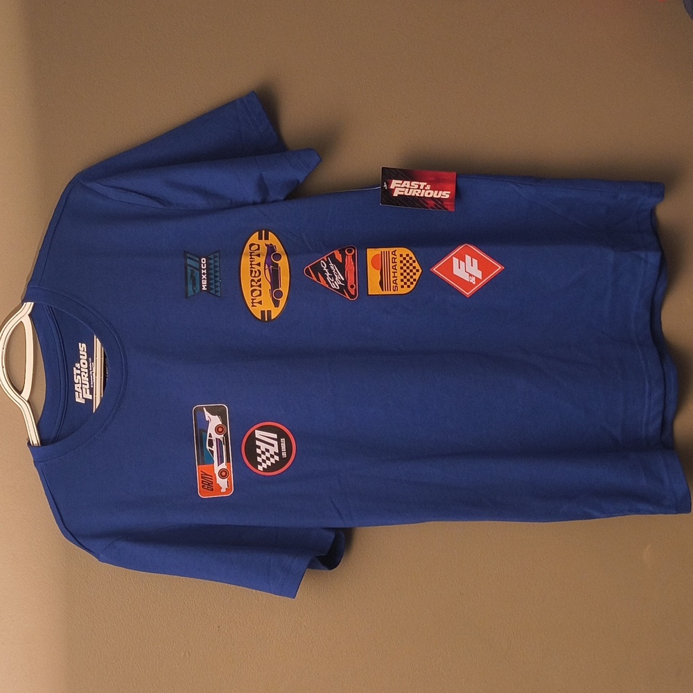 Fast & Furious - Men's - Toretto Race Team Decal Blue T Shirt